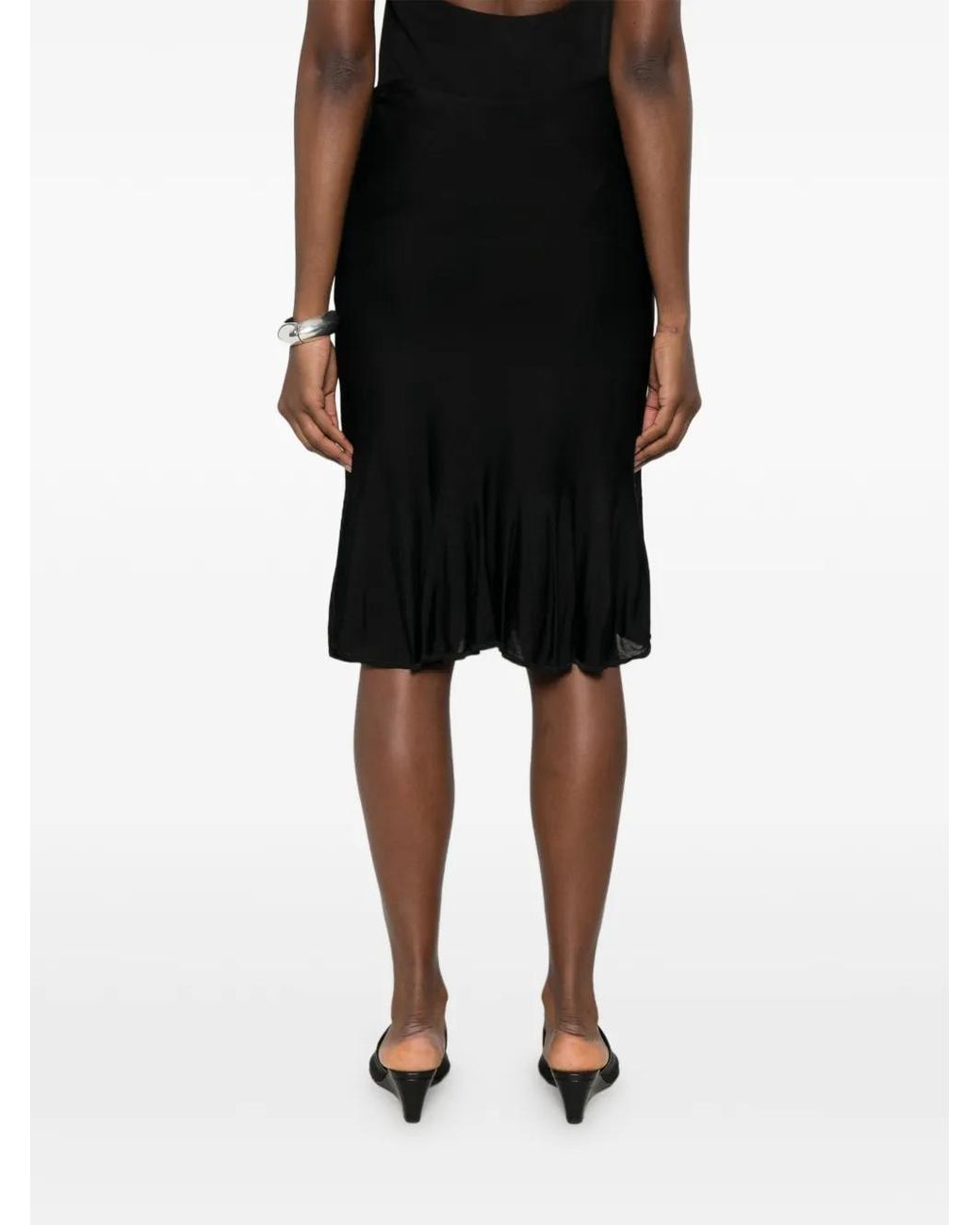 Totême Black Fluted Knit Skirt