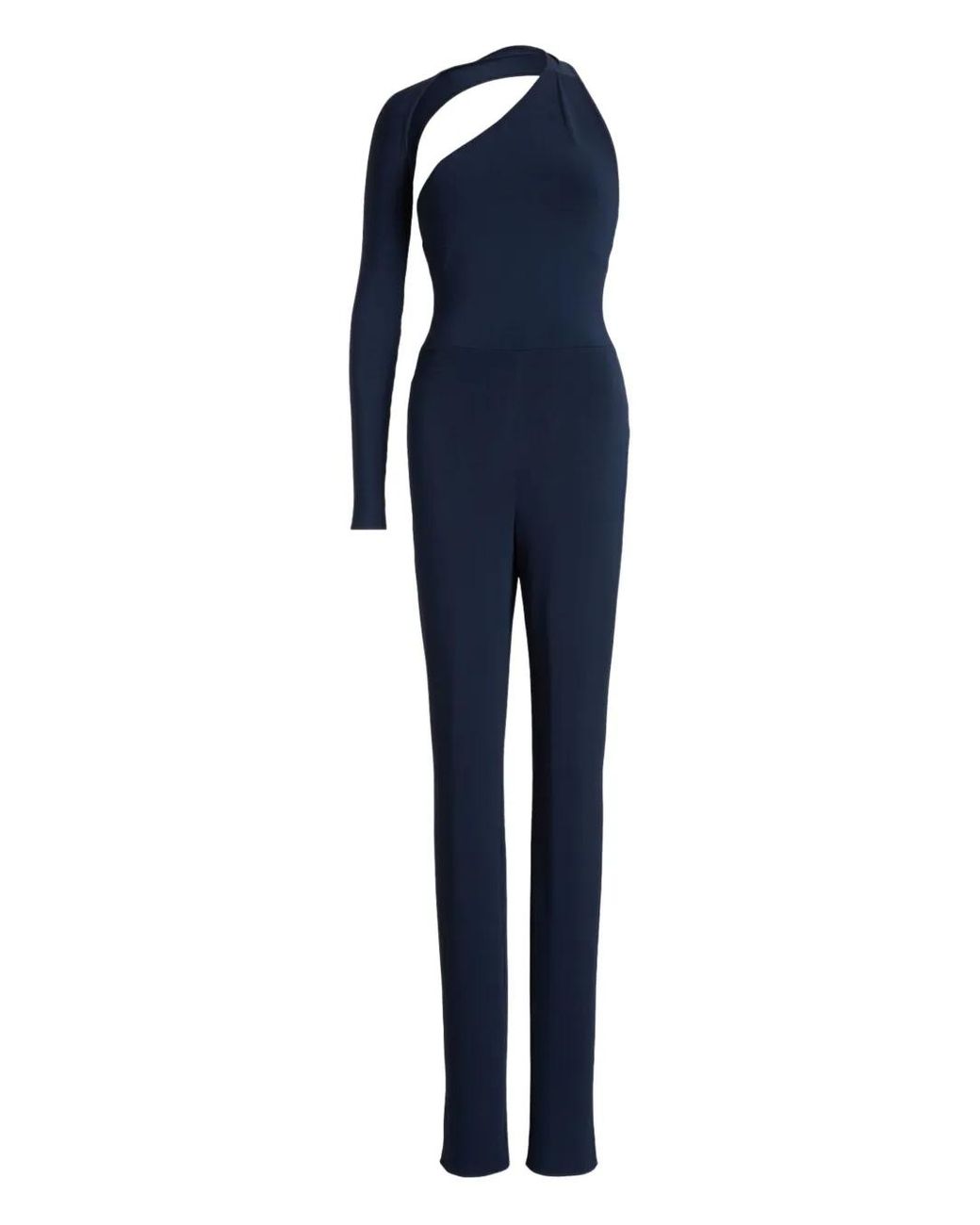 Ralph Lauren Blue One-Shoulder Cutout-Detail Jumpsuit
