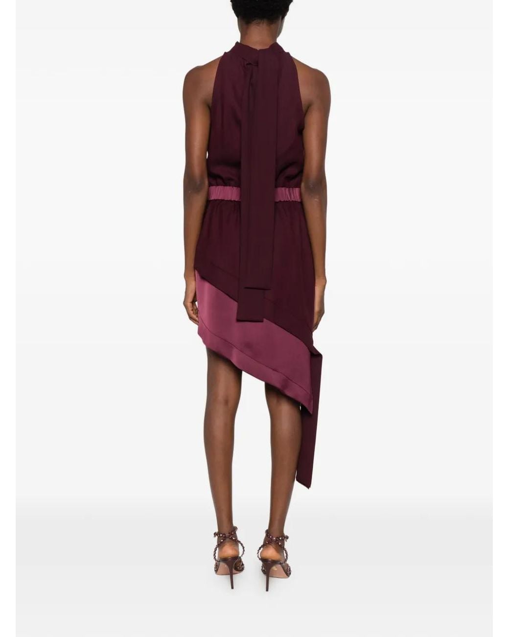 Carla G Purple Crystal-Embellished Bouclé-Knit Dress