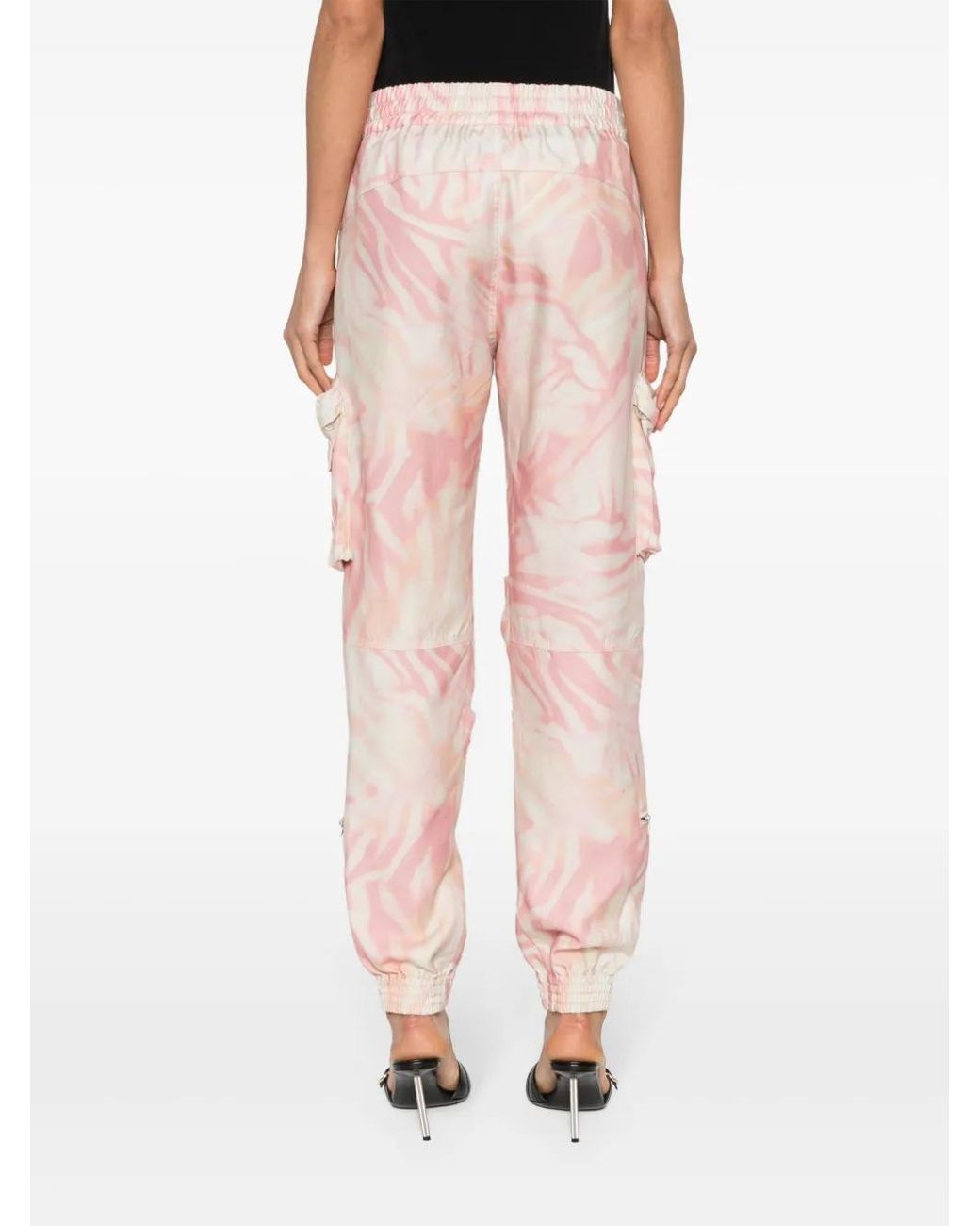 DIESEL Pink P-Mirow Zebra-Print Trousers