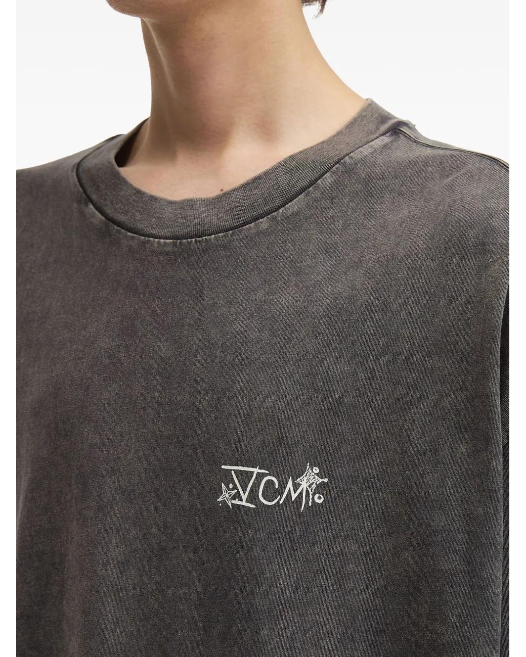 FIVE CM Gray Acid-Wash Long-Sleeve T-Shirt for men
