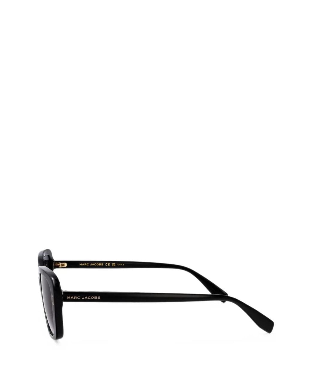 Marc Jacobs Black Logo-Plaque Rectangle-Frame Sunglasses