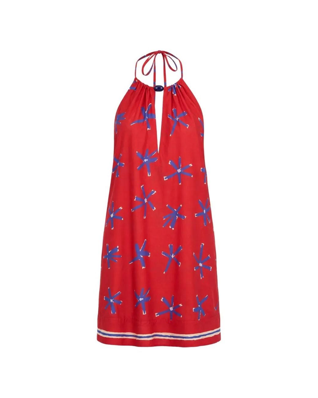 Staud Red Dani Halterneck Mini Dress