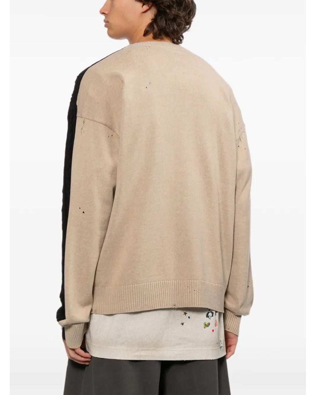 Maison Mihara Yasuhiro Black Cardigan En Maille Torsadée À Logo Brodé for men