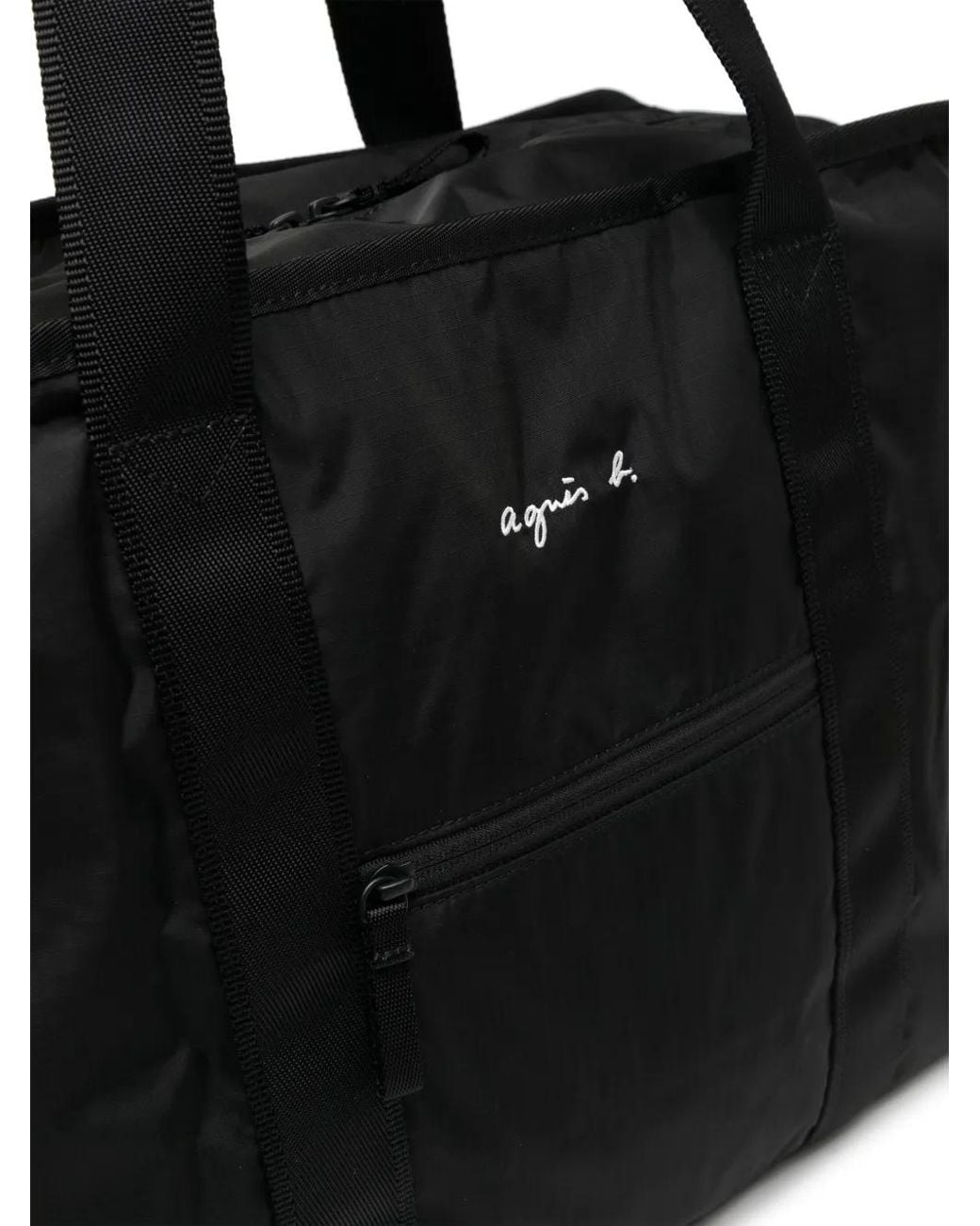 Agnes B. Black Rectangular Logo-Print Luggage