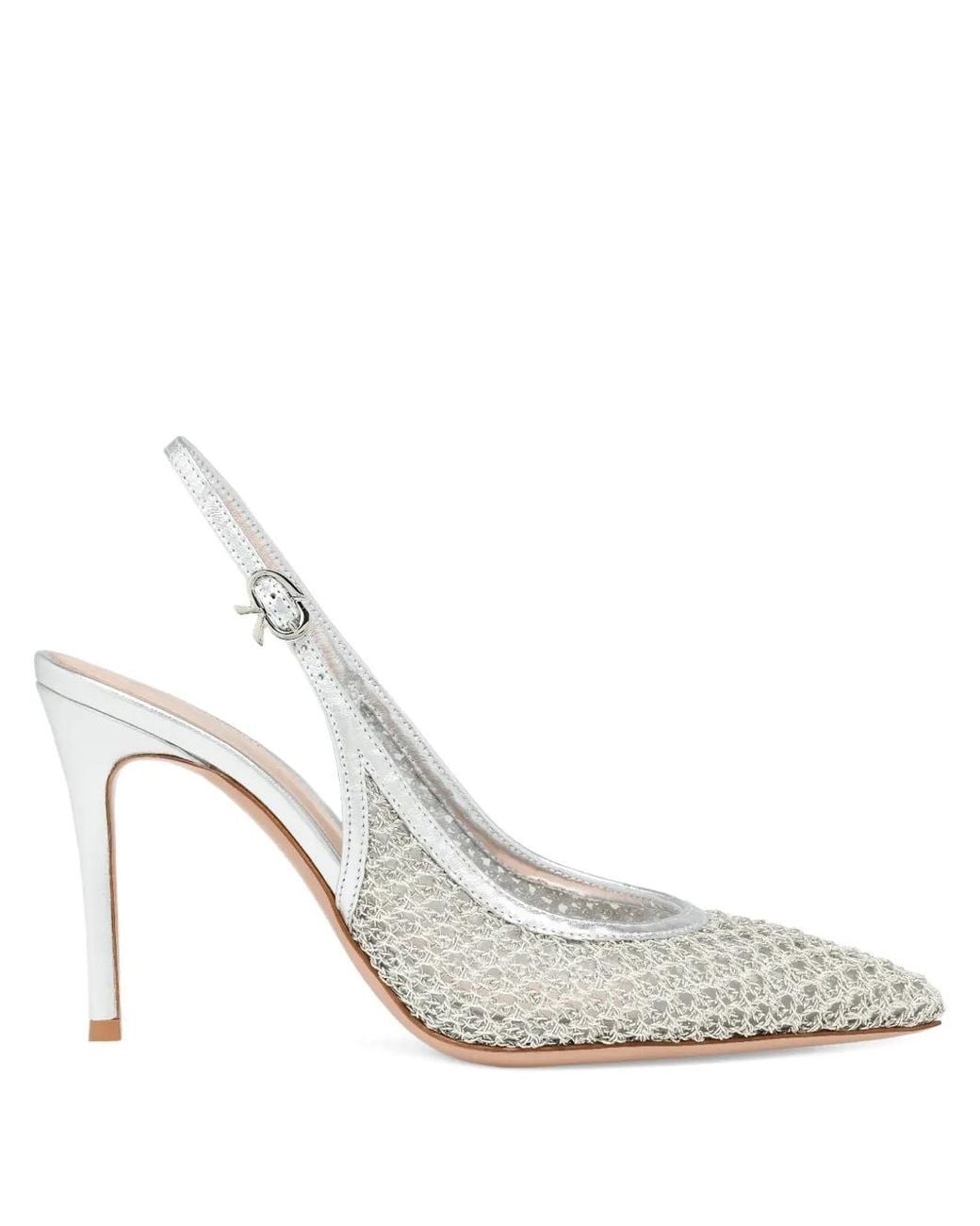 Gianvito Rossi White Nikki Slingbacks