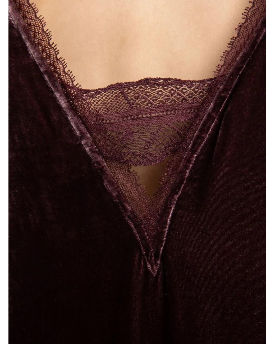 Zadig & Voltaire Purple Lace-Insert Midi Dress