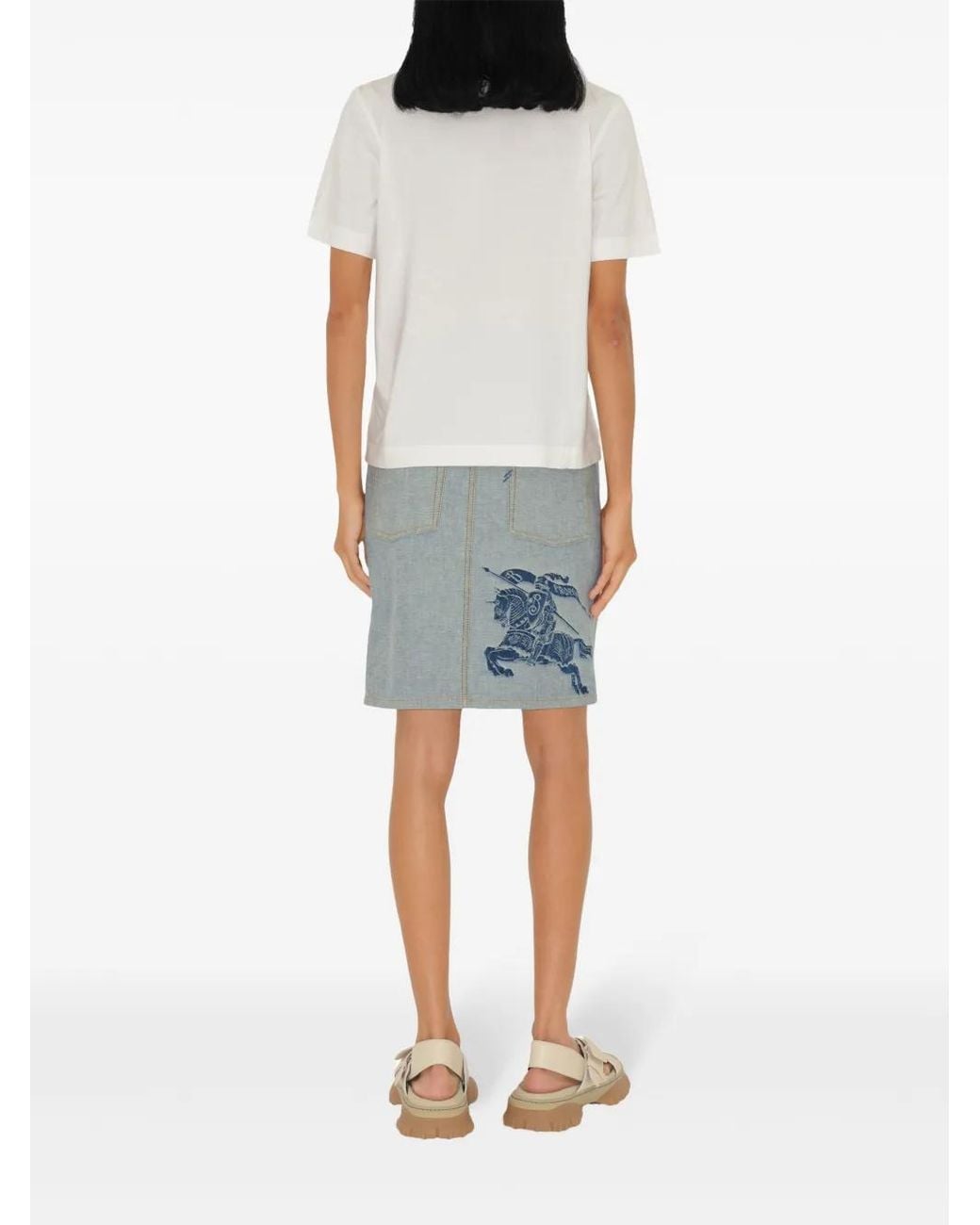 Burberry White T-Shirts And Polos