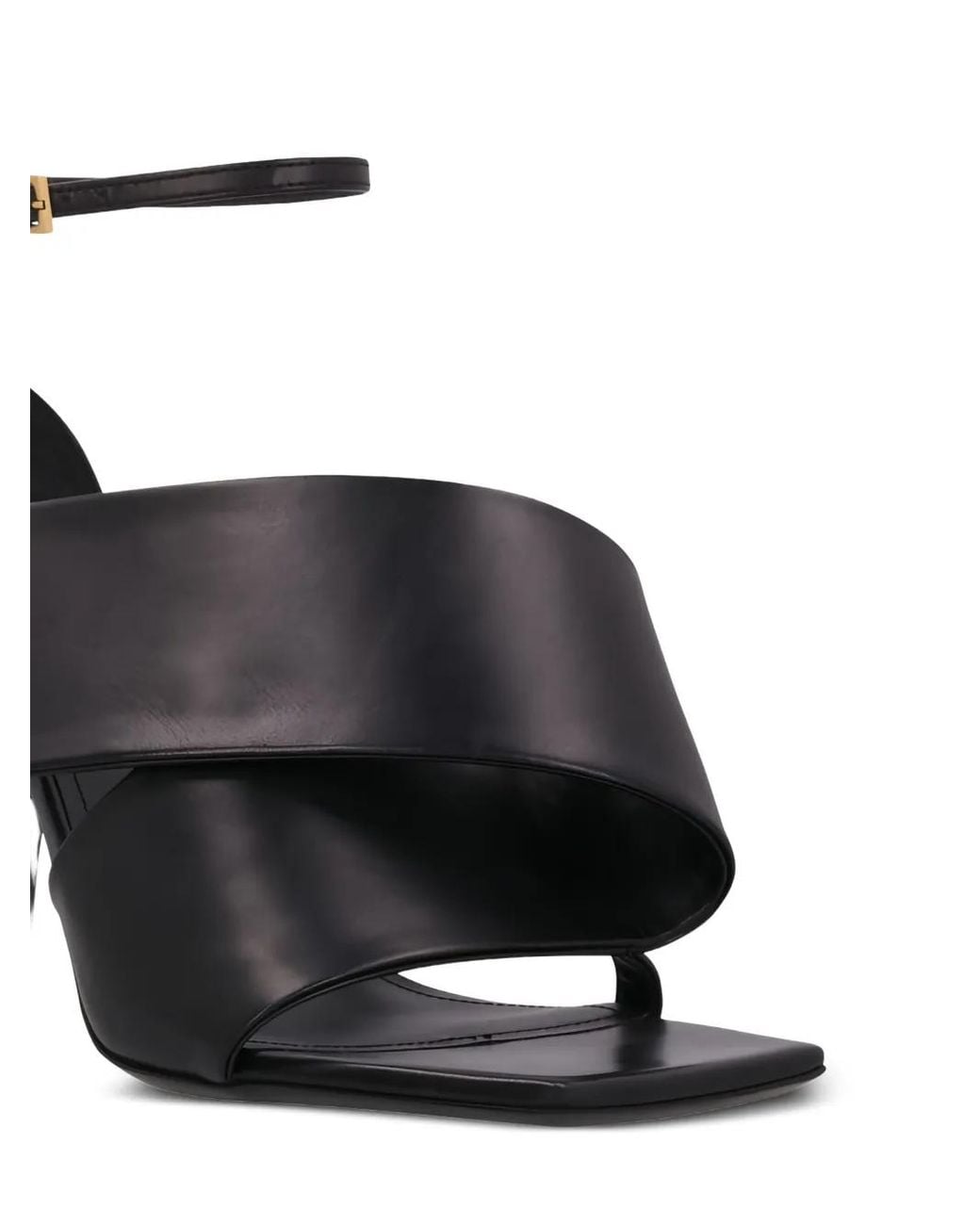 Givenchy Black Sliced Square Heeled Sandals