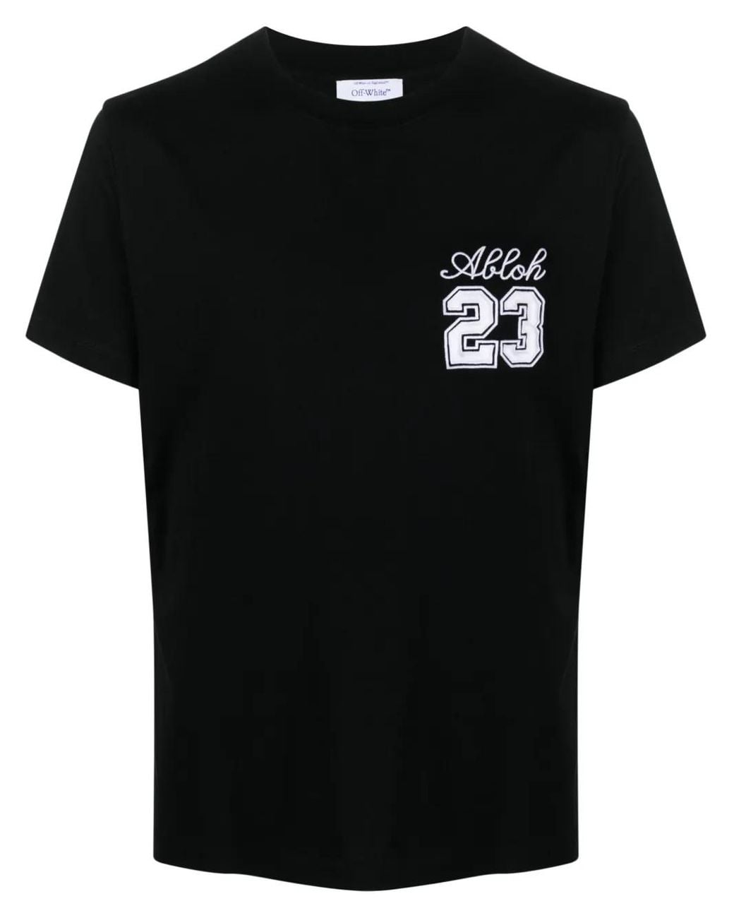 Off-White c/o Virgil Abloh Black Off- 23 Embroidered T-Shirt for men