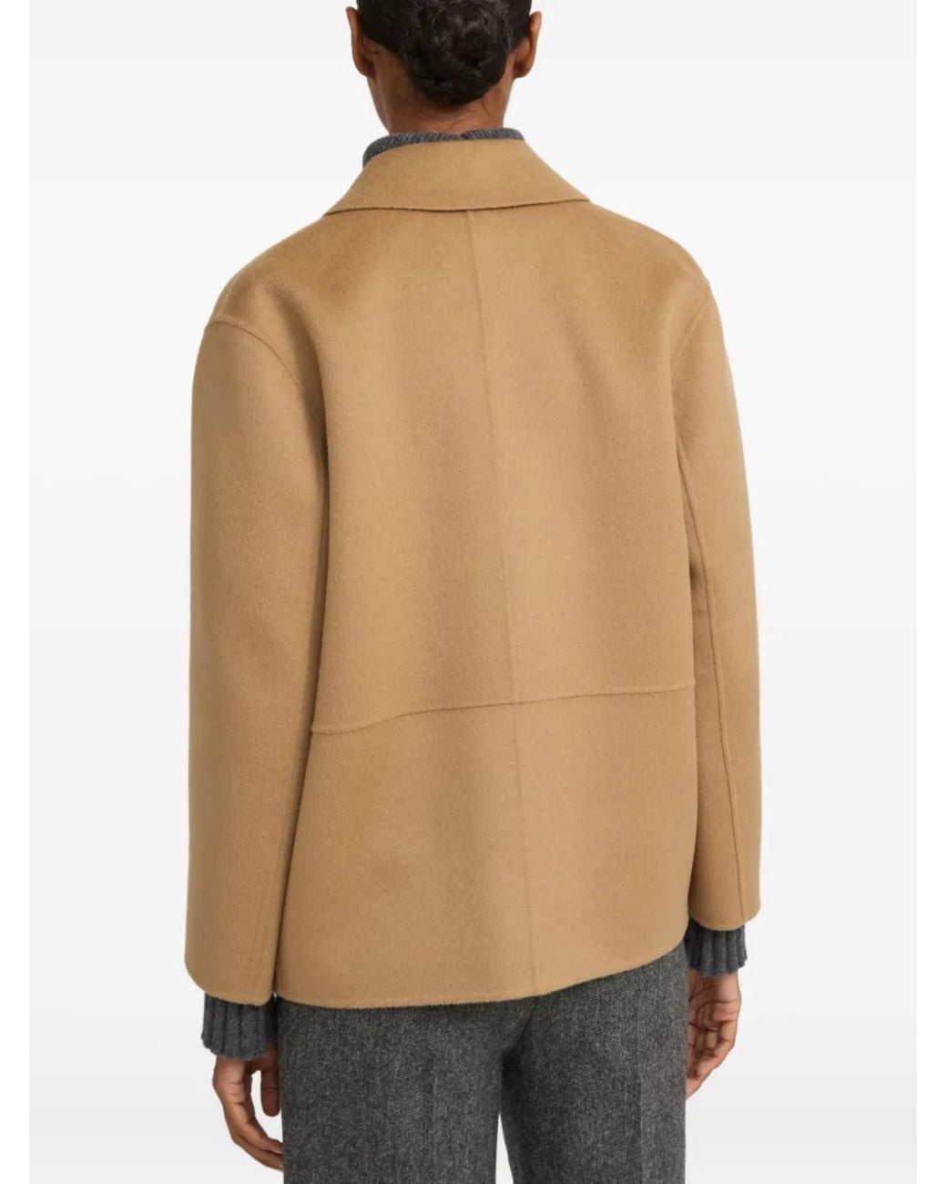 Yves Salomon Brown Buttoned Jacket