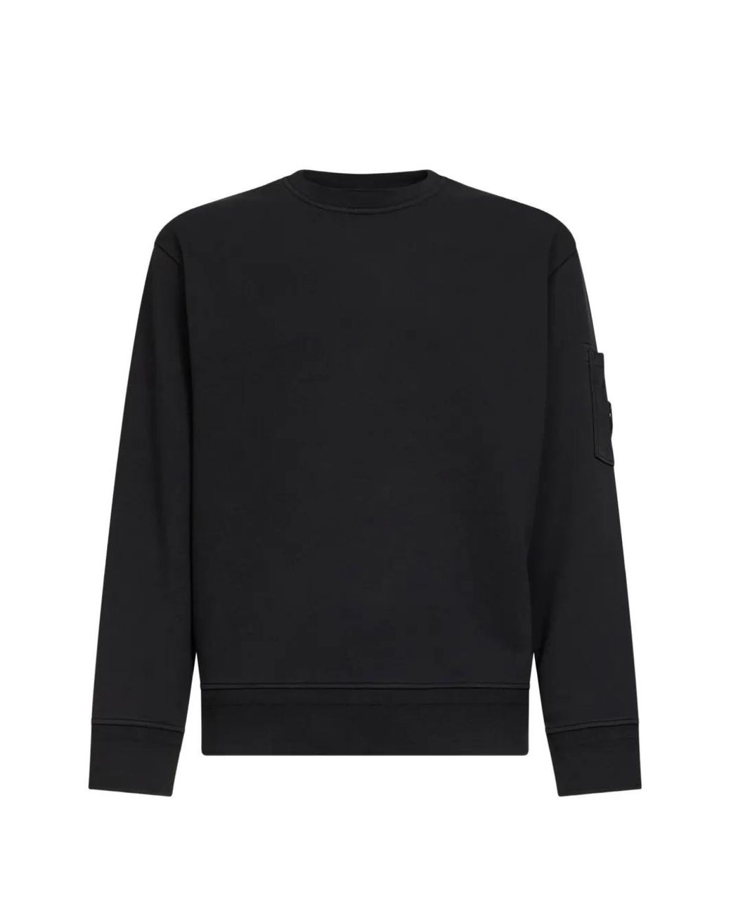C P Company Black C.P.Company Cotton Diagonal Fleece Sweatshirt for men