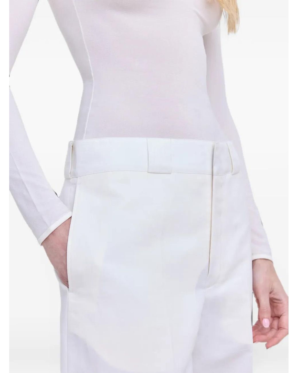FFORME White Nahla Straight-Leg Trousers