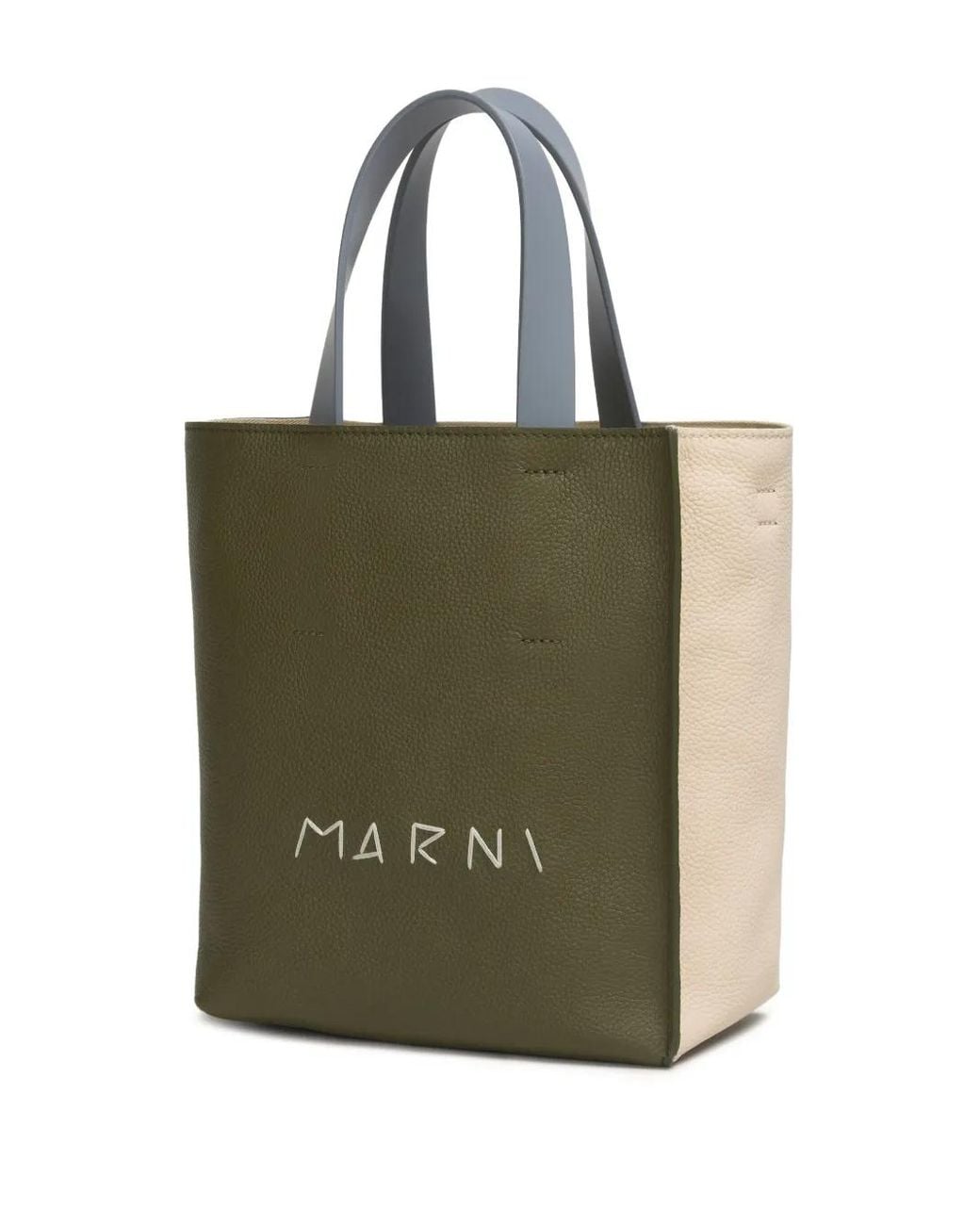 Marni Green Leather Museo Mini Bag With Embroidery