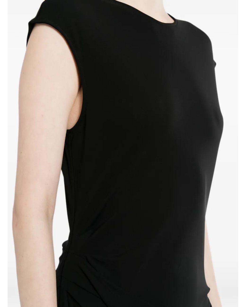JNBY Black Robe Fluide -Silhouette À Design Sans Manches