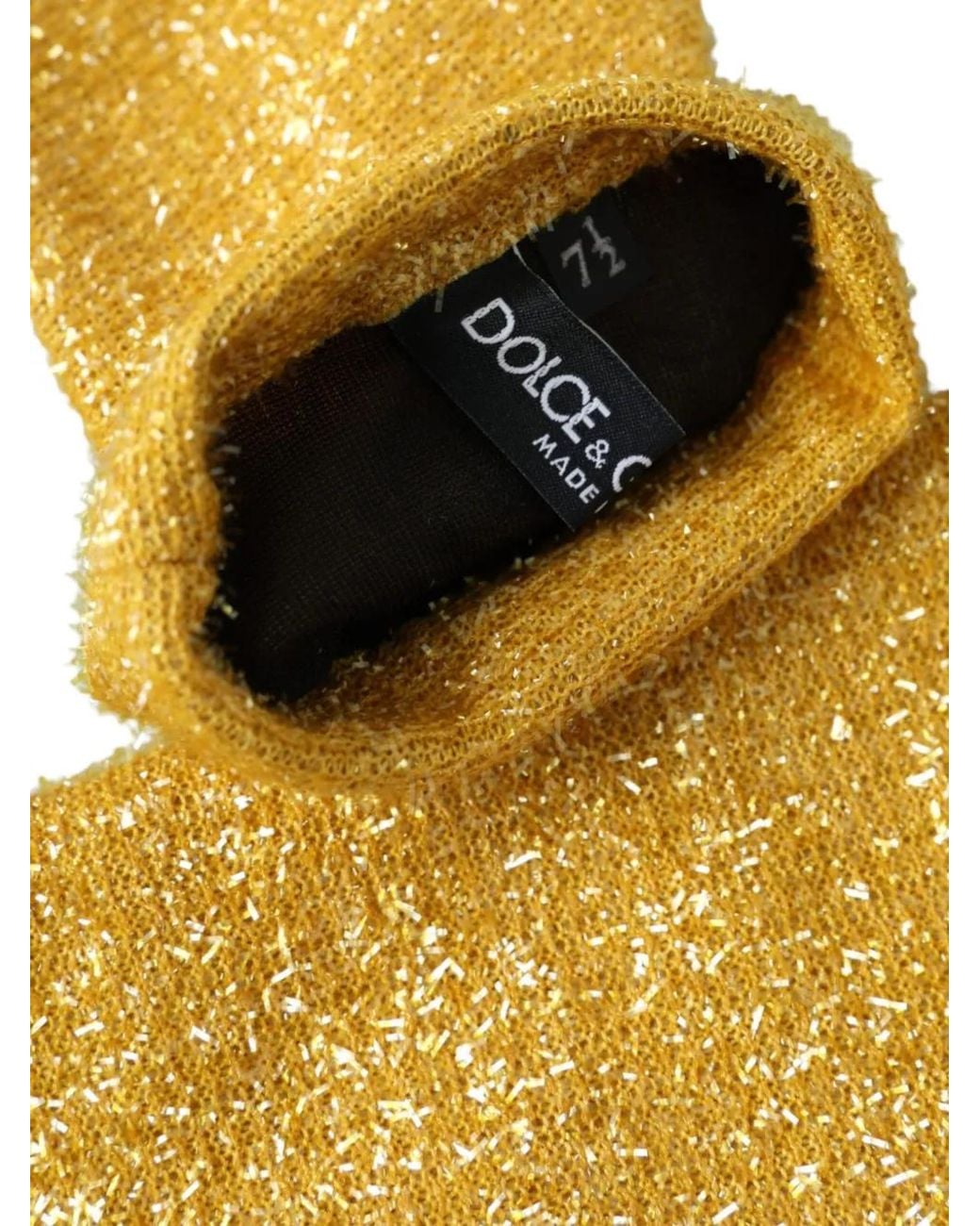 Dolce & Gabbana Metallic Sequined Logo-Plaque Gloves