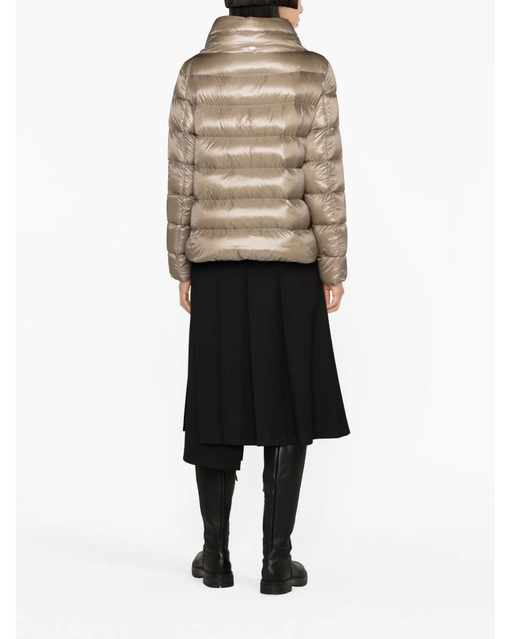 Herno Brown Funnel-Neck Padded Jacket