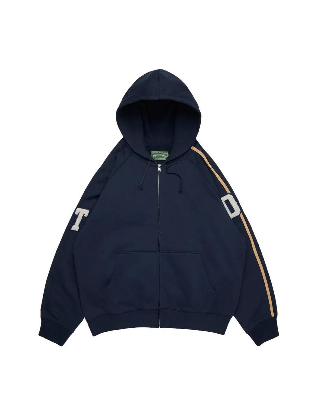 DENIM TEARS Blue Chenille Patch Zip-Up Hoodie for men