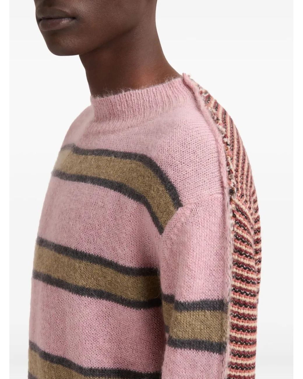 Marni Pink Mohair Blend Sweater With Ribbed Detailing for men