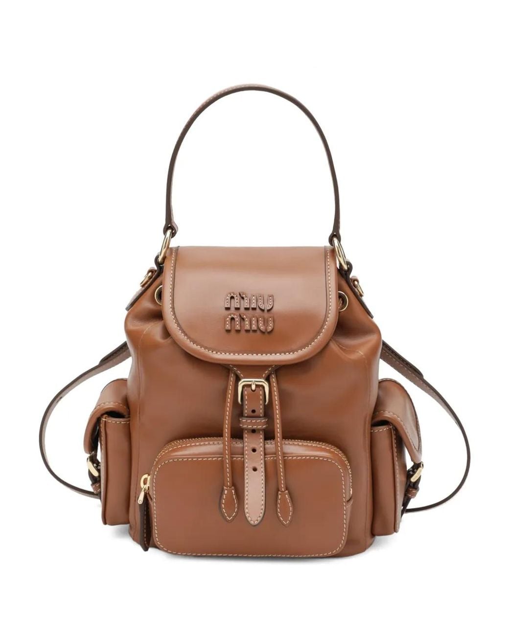 Miu Miu Brown Leather Backpack