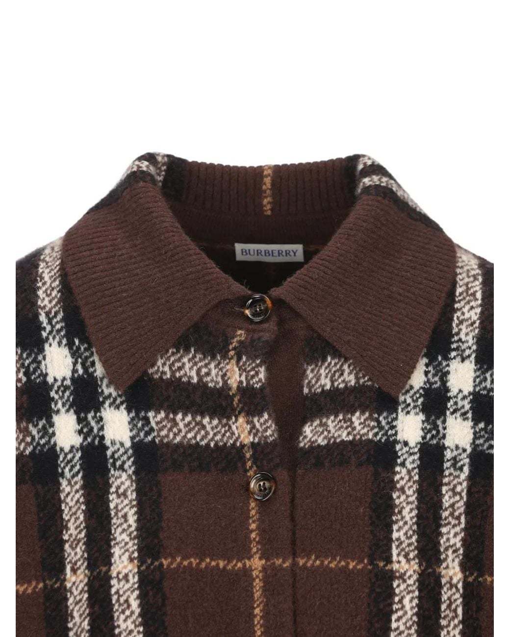 Burberry Brown Check Cashmere Overshirt