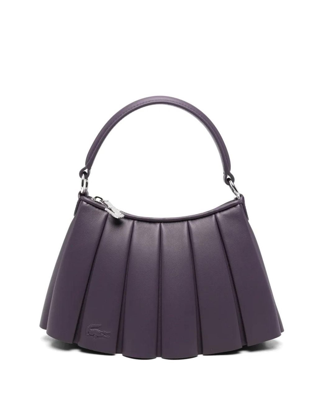 Lacoste Purple Small Lenglen Leather Bag