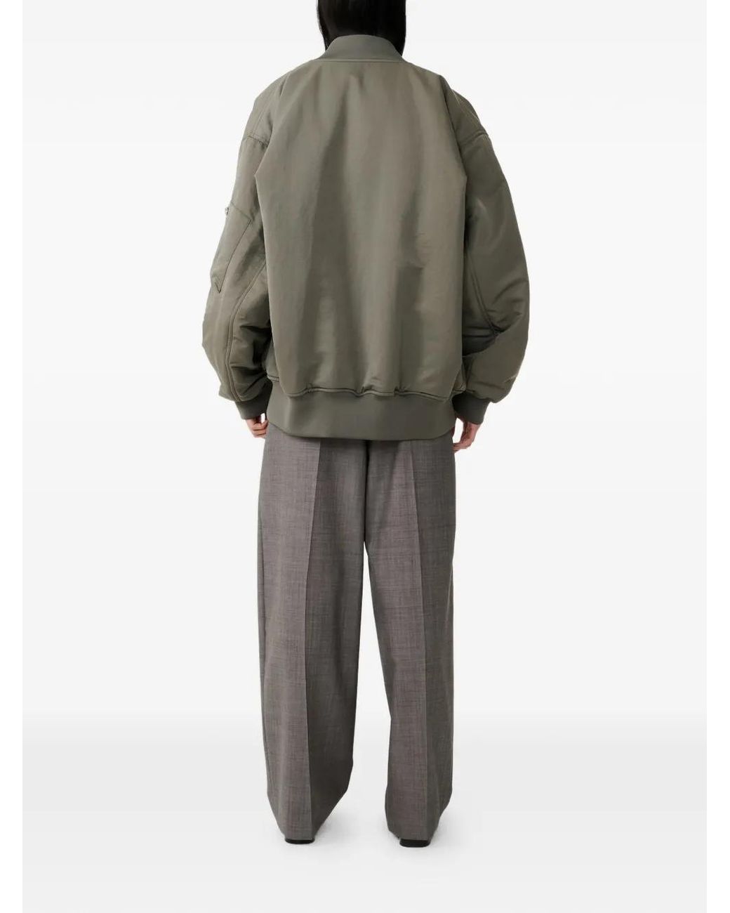 Studio Nicholson Gray Pantalon En Laine Lira À Design Plissé