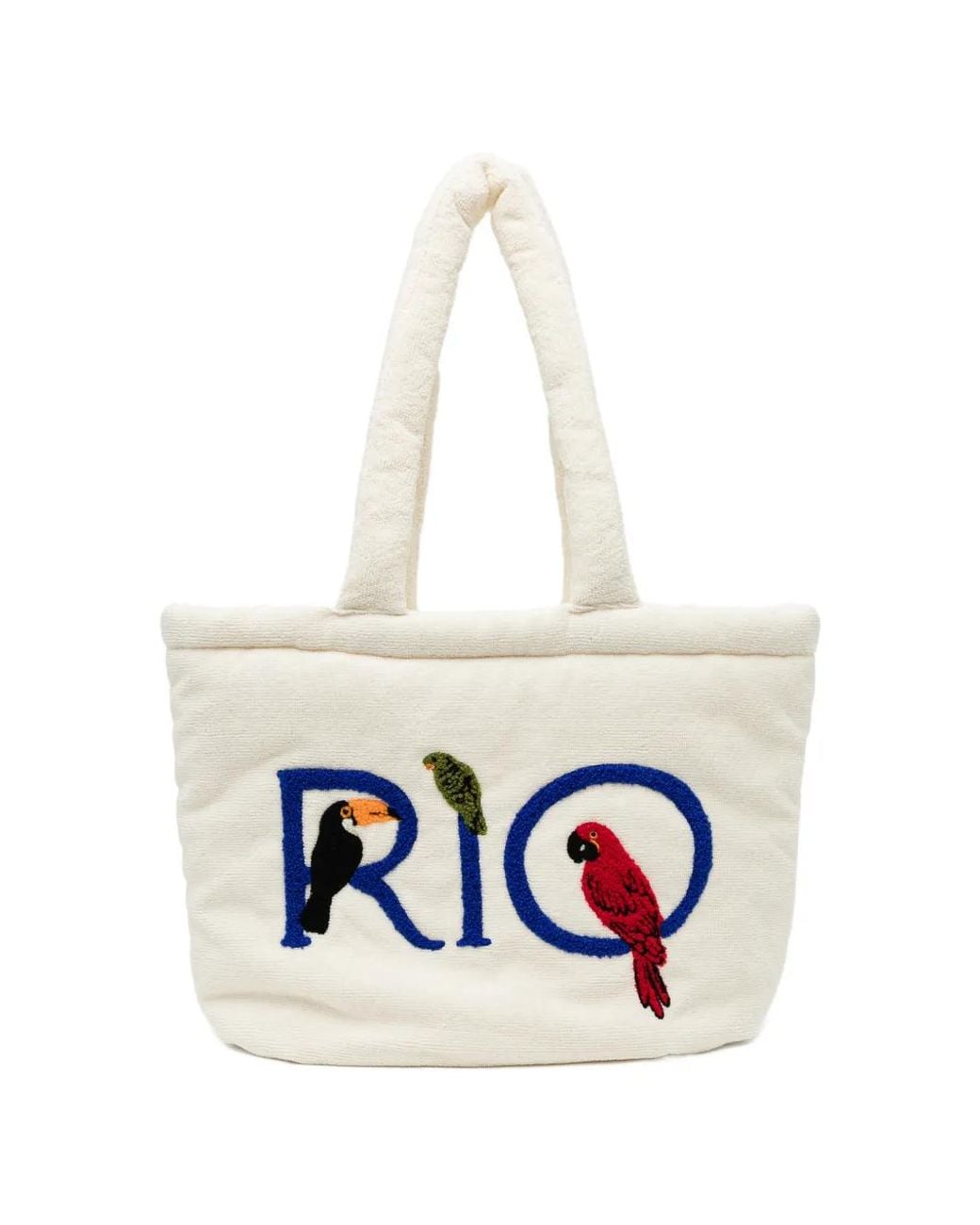 Farm Rio White Embroidered Tote Bag