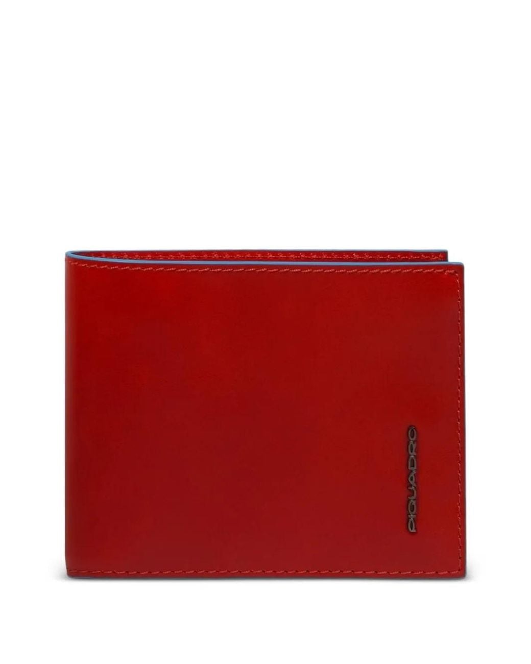 Piquadro Red Coin Pocket Leather Wallet for men