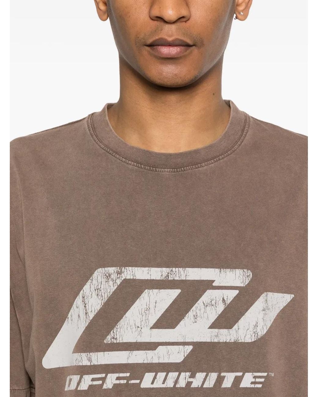 Off-White c/o Virgil Abloh Brown Off 'Owr Skate' Short Sleeve T-Shirt for men