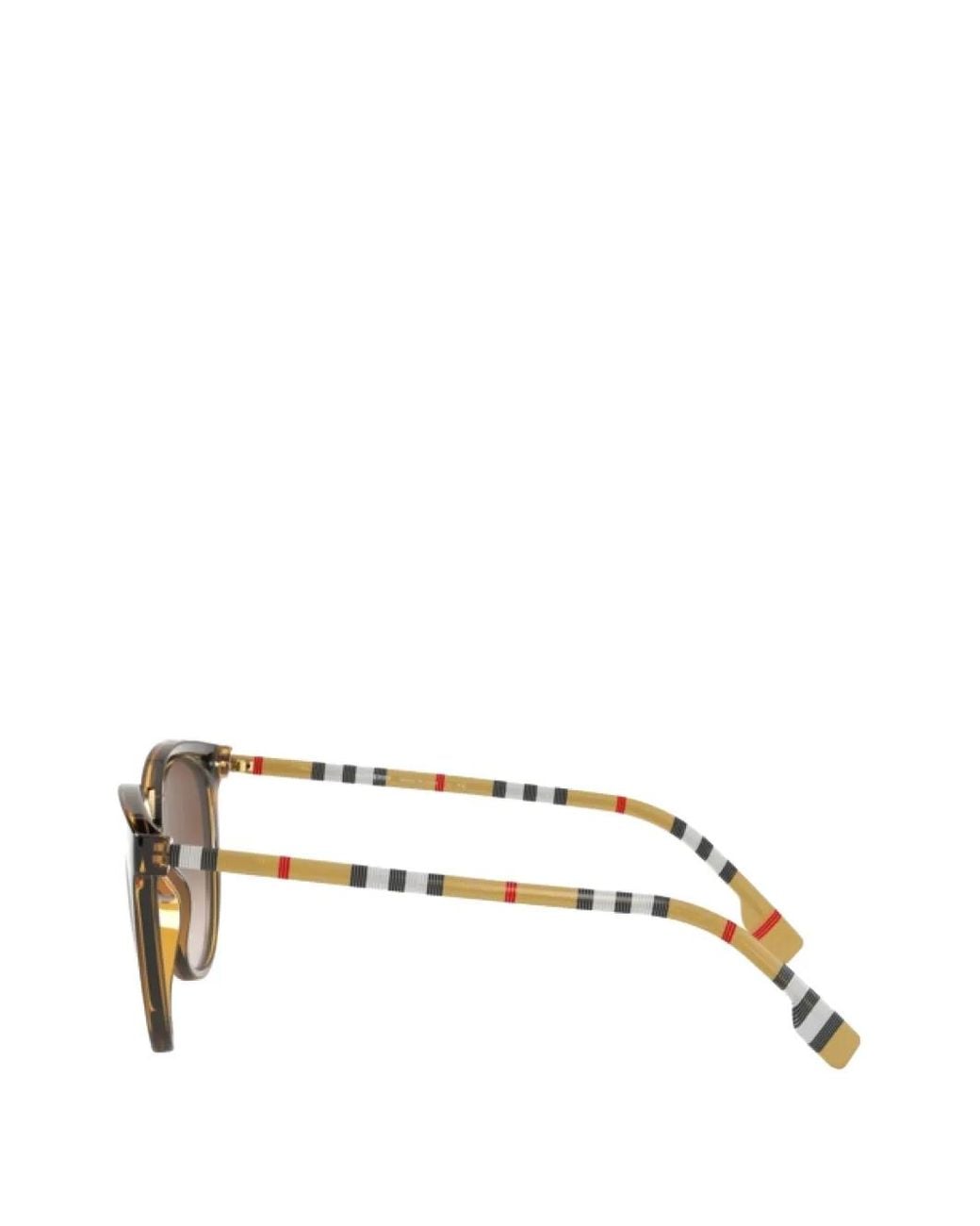 Burberry Brown Tortoiseshell-Effect Check-Pattern Sunglasses