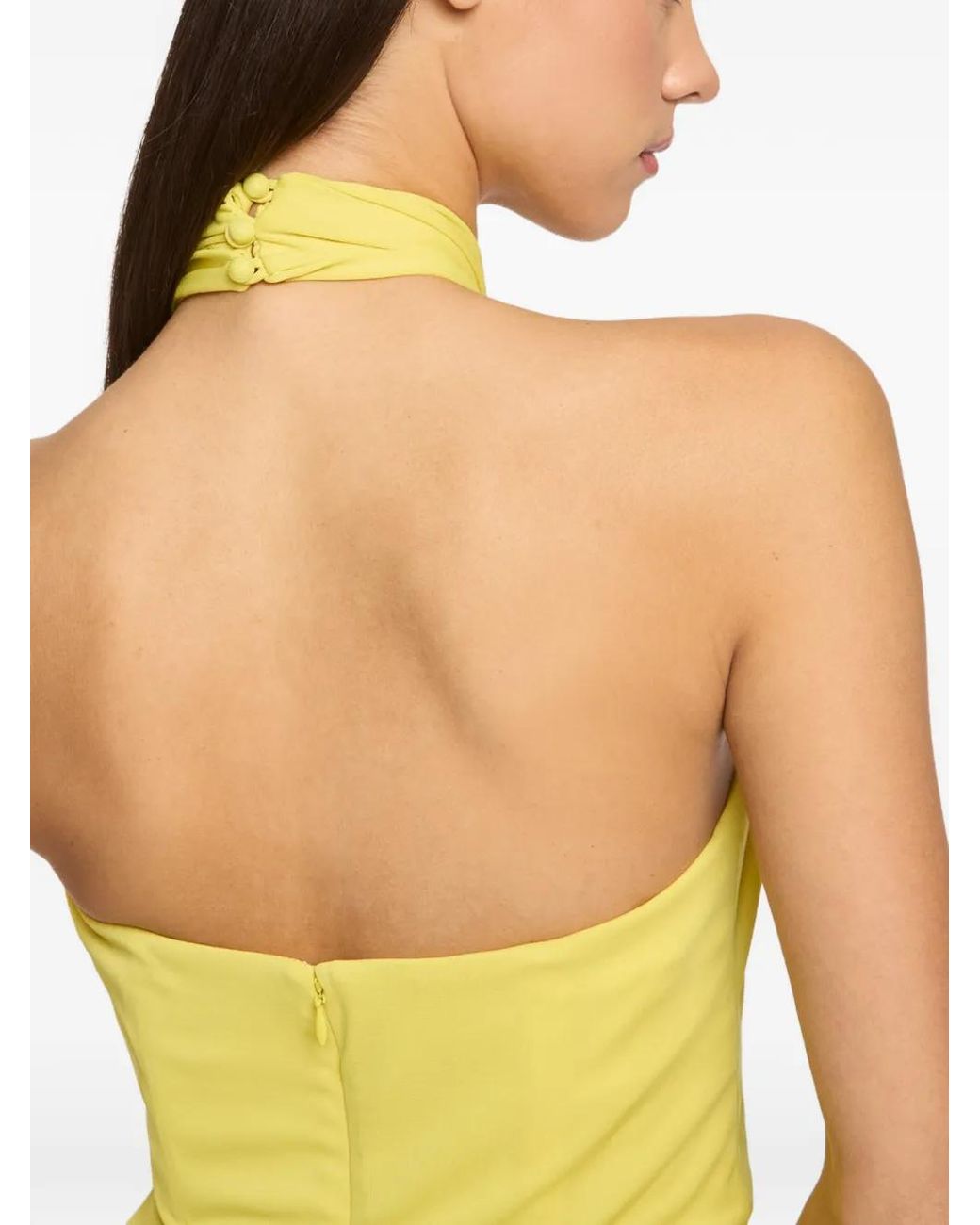 Cinq À Sept Yellow Kaily Halterneck Dress