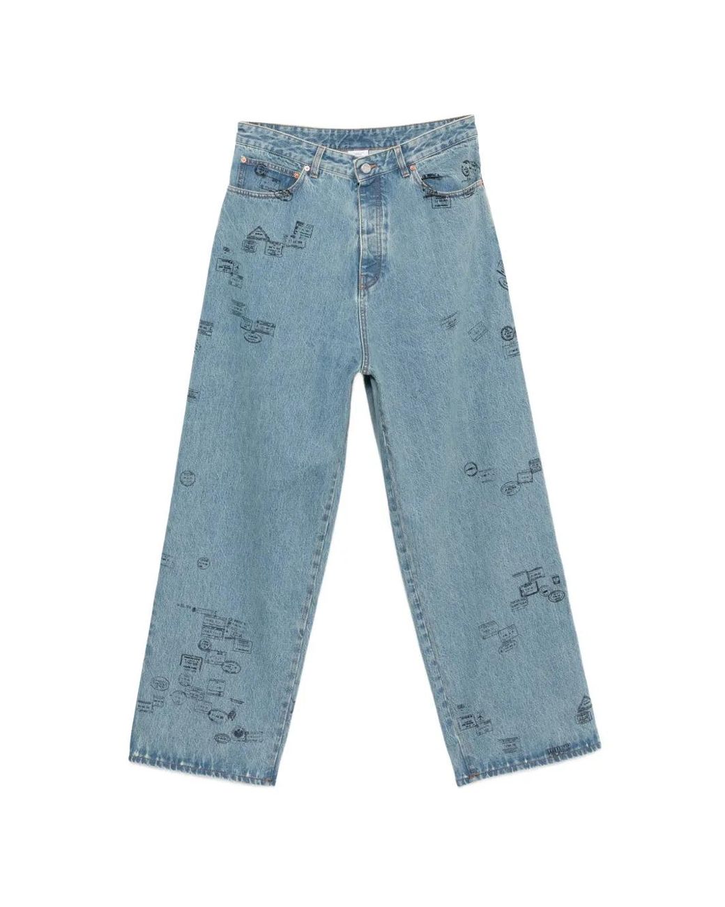 Vetements Blue Stamp-Print Jeans
