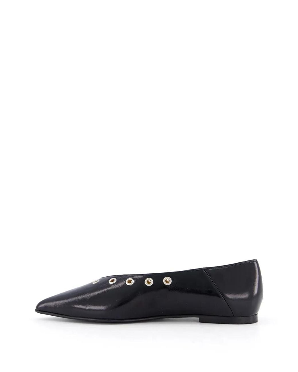 Toral Shoes White Eyelet-Embellished Pointed-Toe Ballet Flats