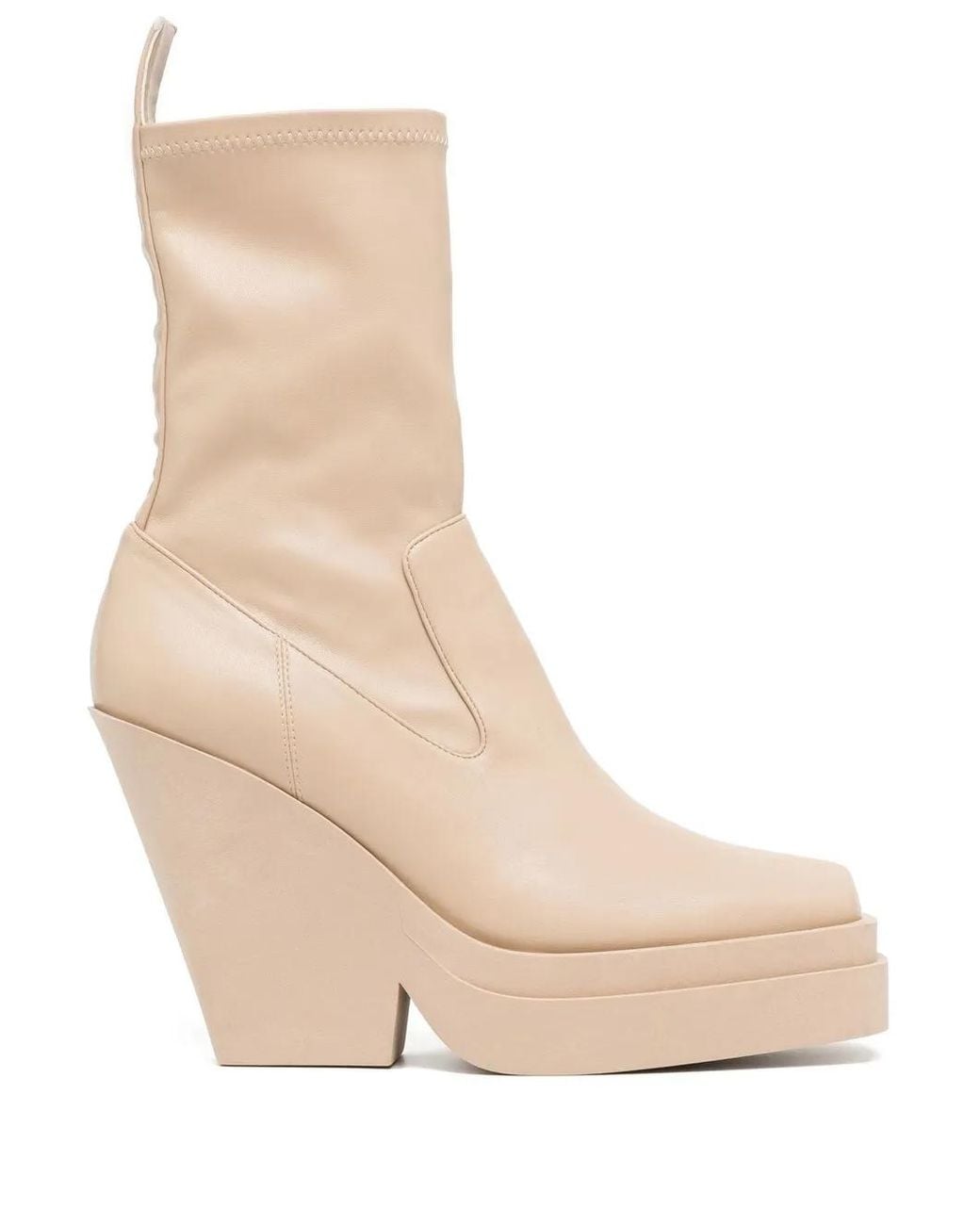 Gia Borghini Natural Texan 120Mm Tapered-Heel Ankle Boots