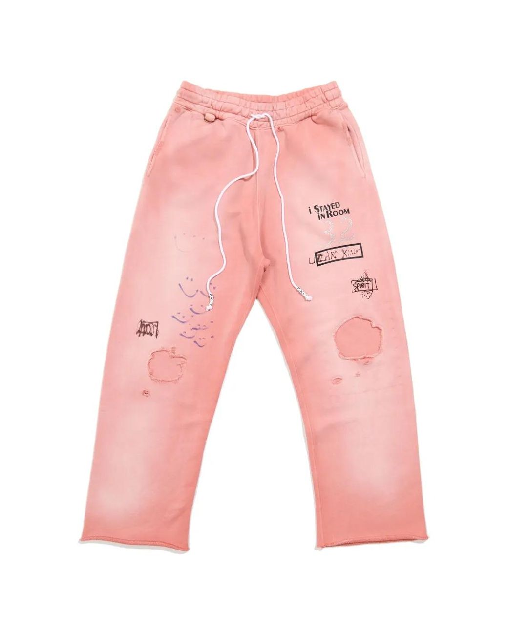 PALY Pink Alta Cienega Distressed Track Pants