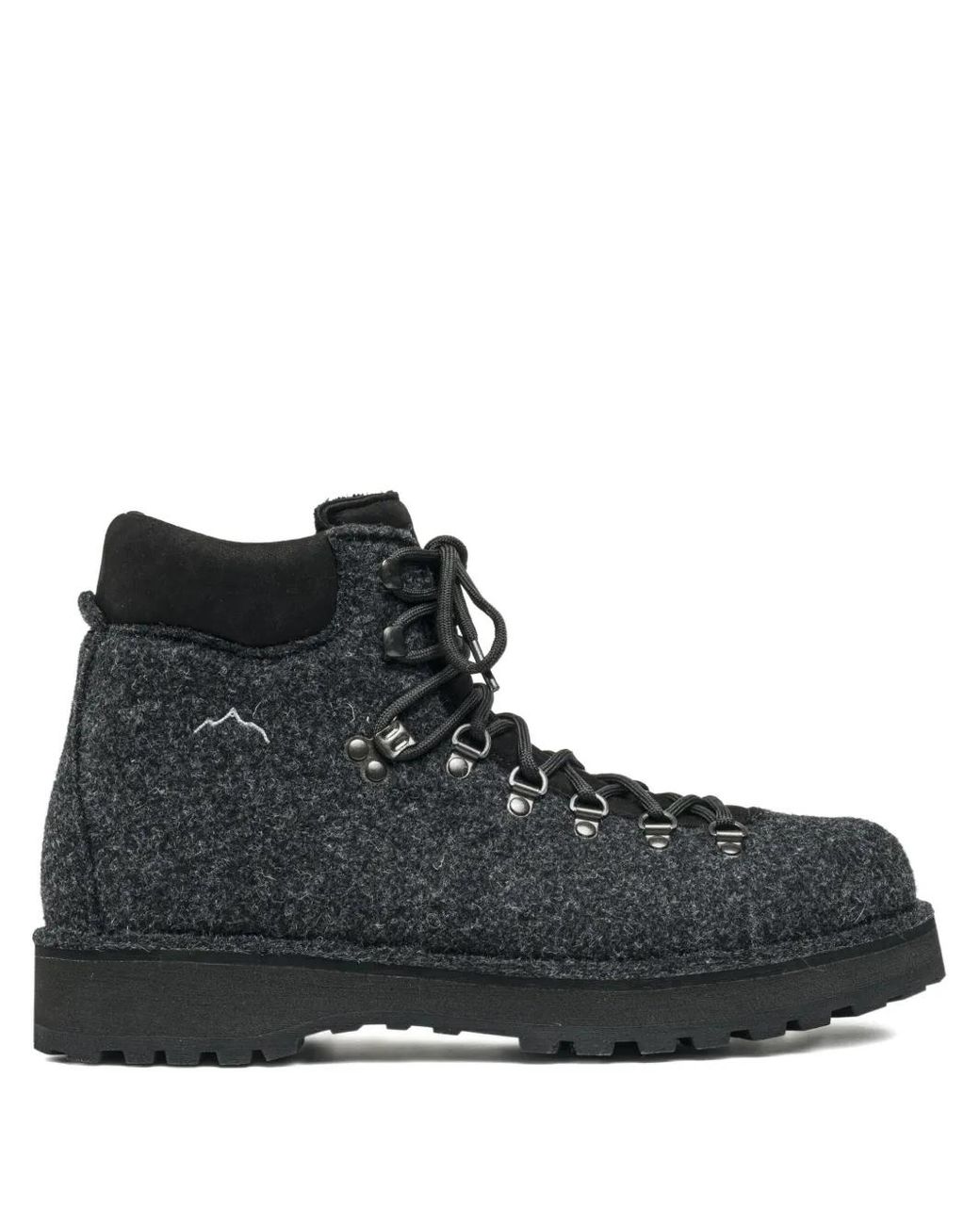 Diemme Black Felt Lace-Up Boots for men