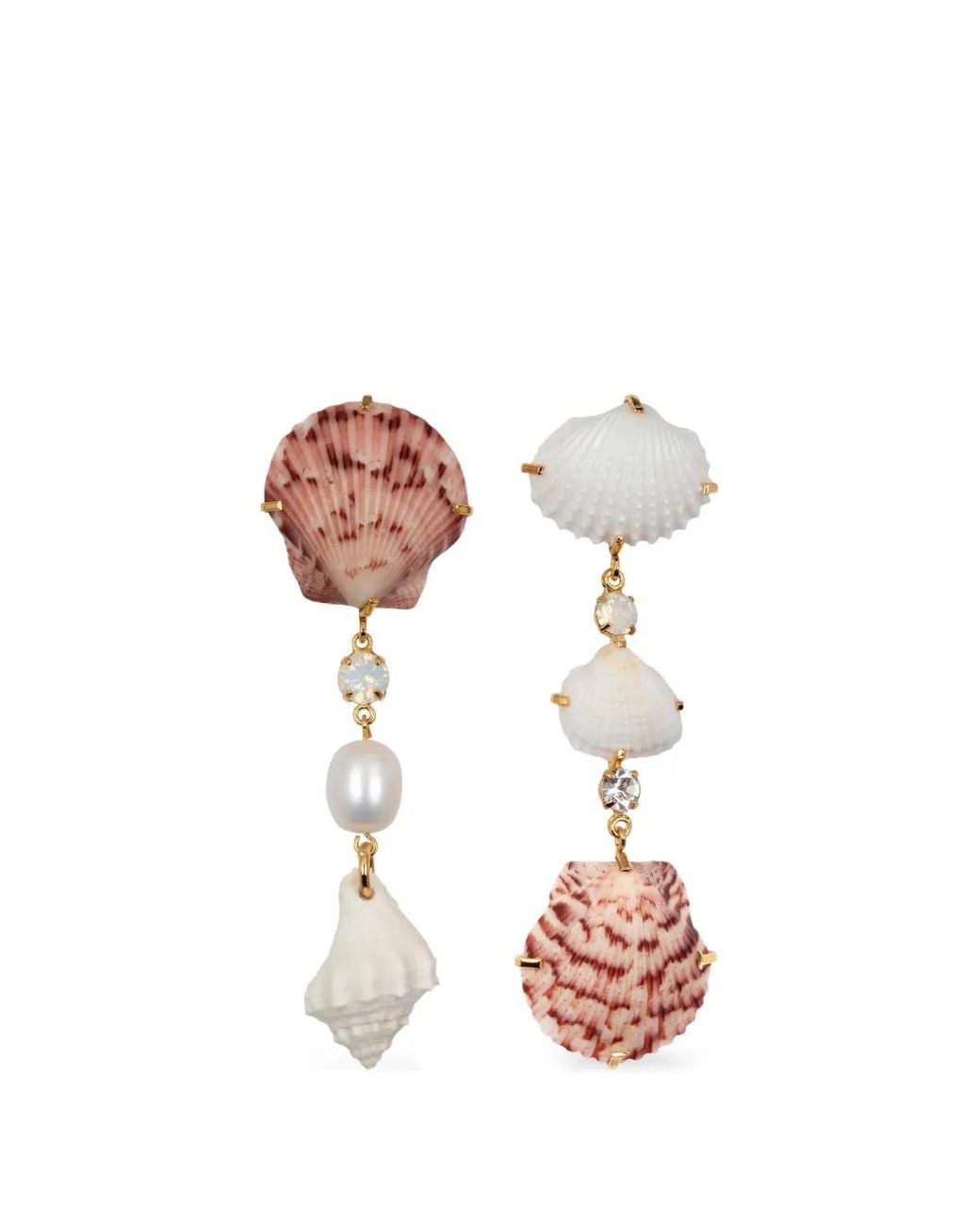 Jennifer Behr White Derya Shell-Embellished Drop Earrings