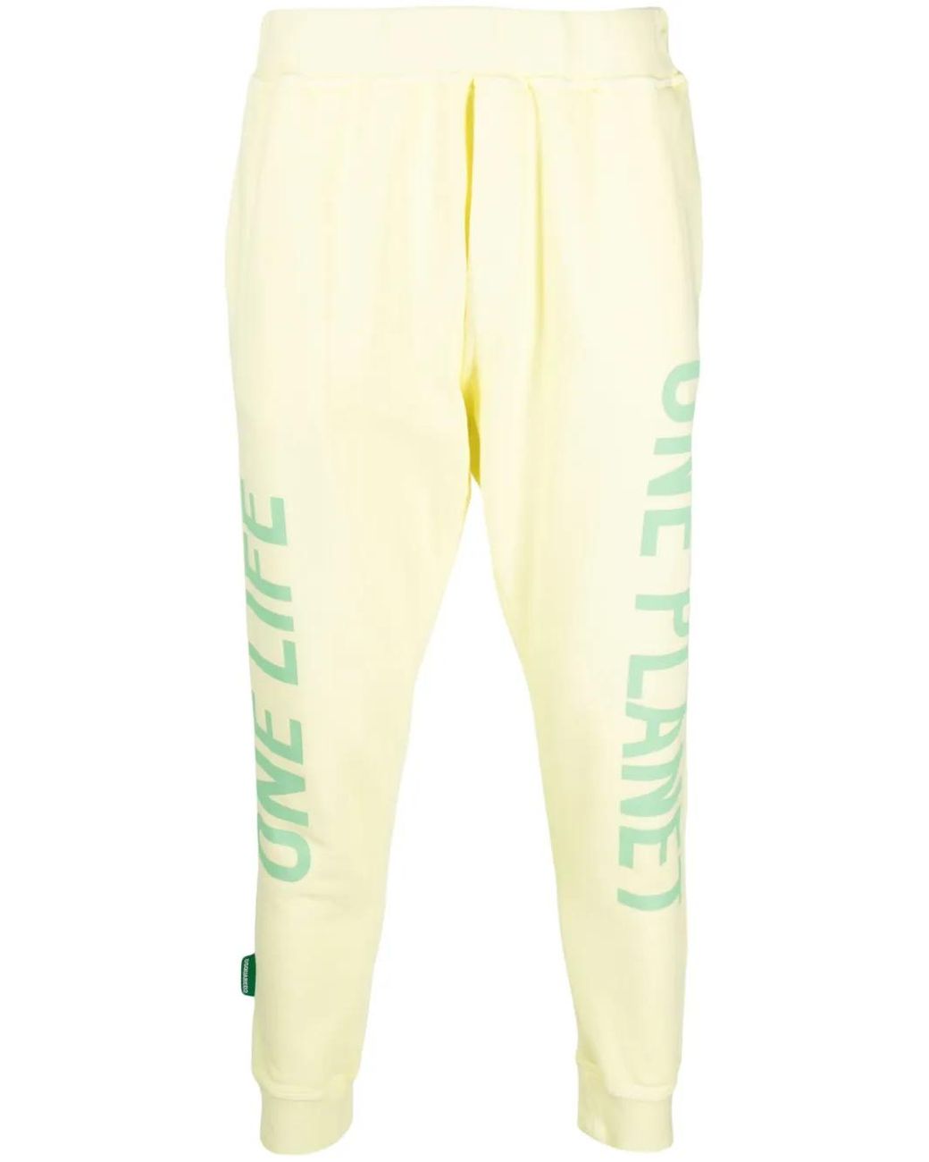 DSquared² Yellow Logo-Print Cotton Track Pants for men