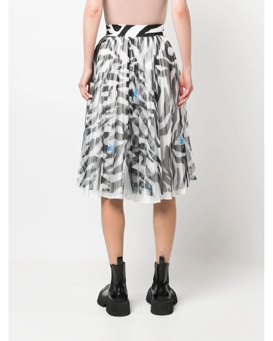 Off-White c/o Virgil Abloh White Zebra-Print Midi Skirt