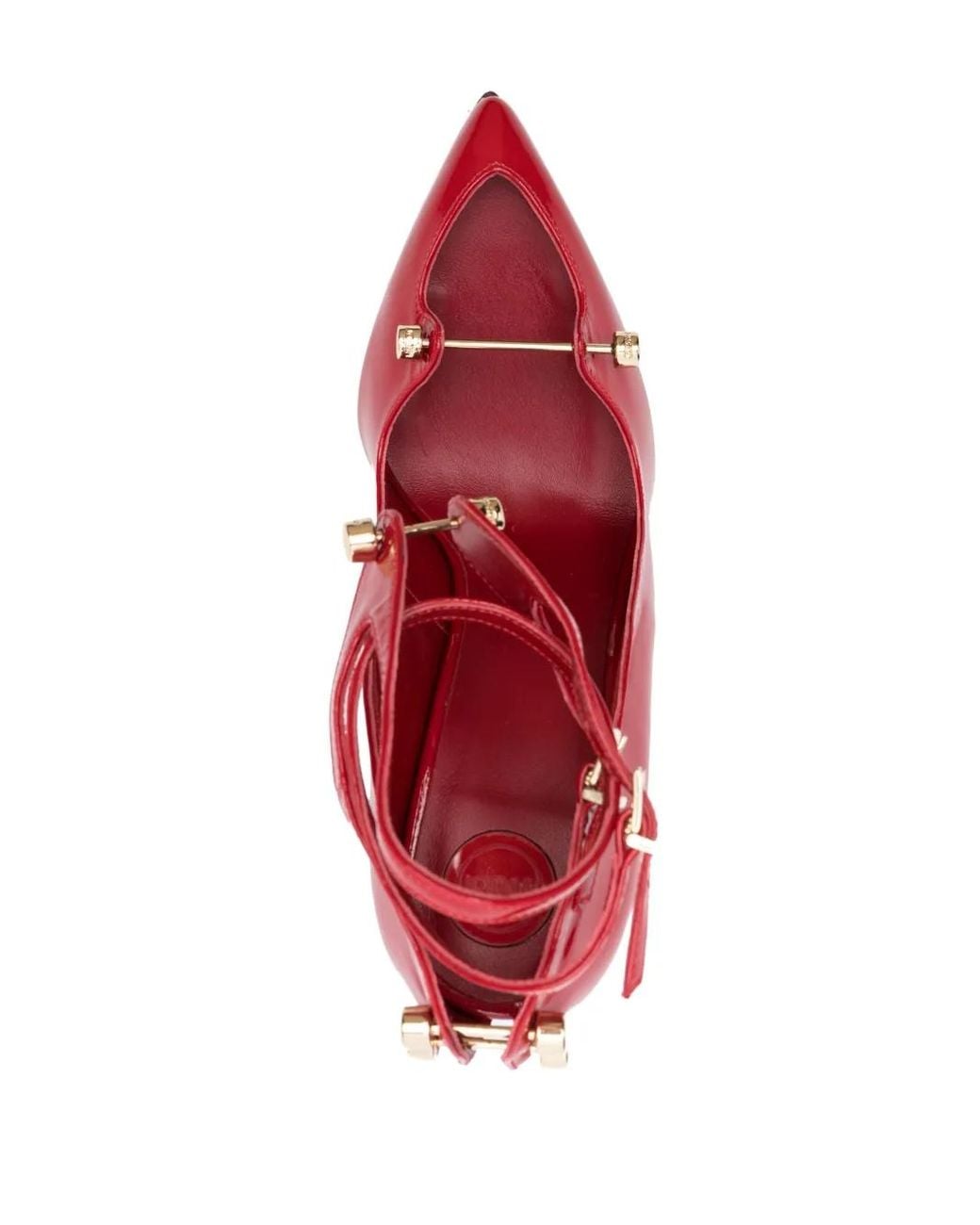 HARDOT Red 120Mm High-Shine Bar-Pin Pumps