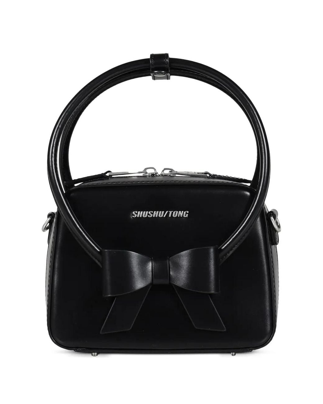 ShuShu/Tong Black Bow-Detail Leather Tote Bag