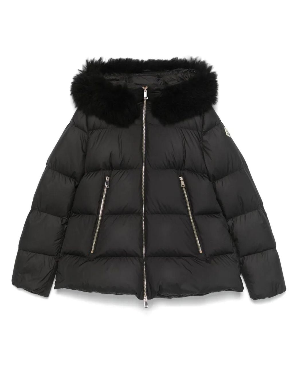 Moncler Black Luxurious Faux Fur Plumon Parka Jacket