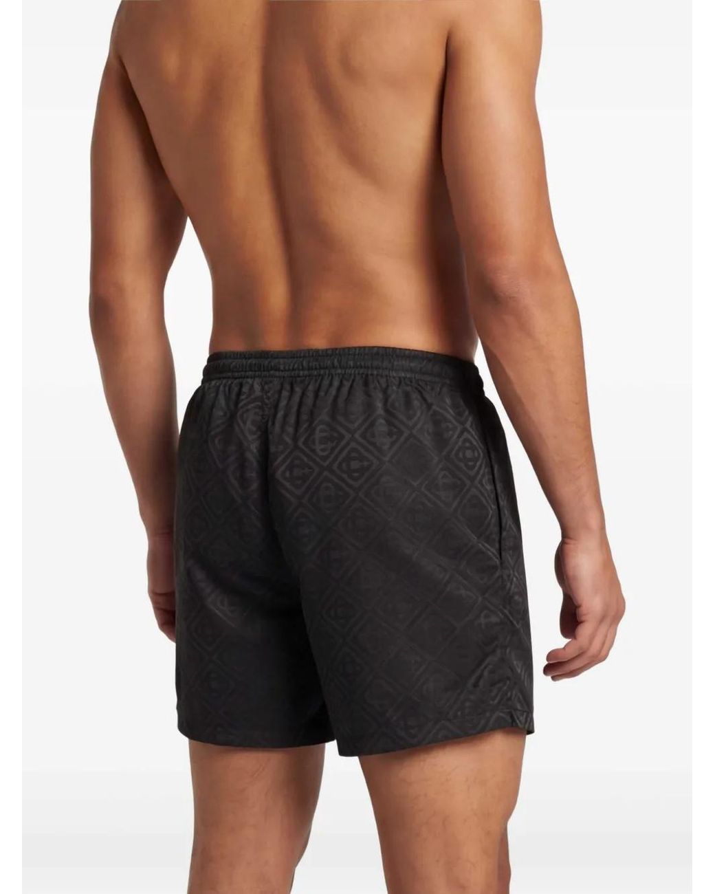 Casablanca Black Monogram-Pattern Swim Shorts for men