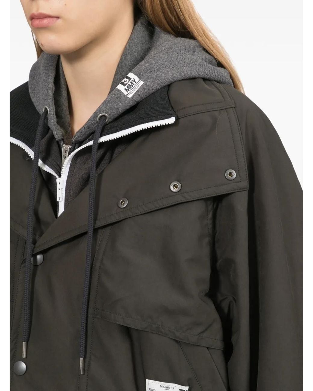 Maison Mihara Yasuhiro Black Veste Bomber À Triple Superposition