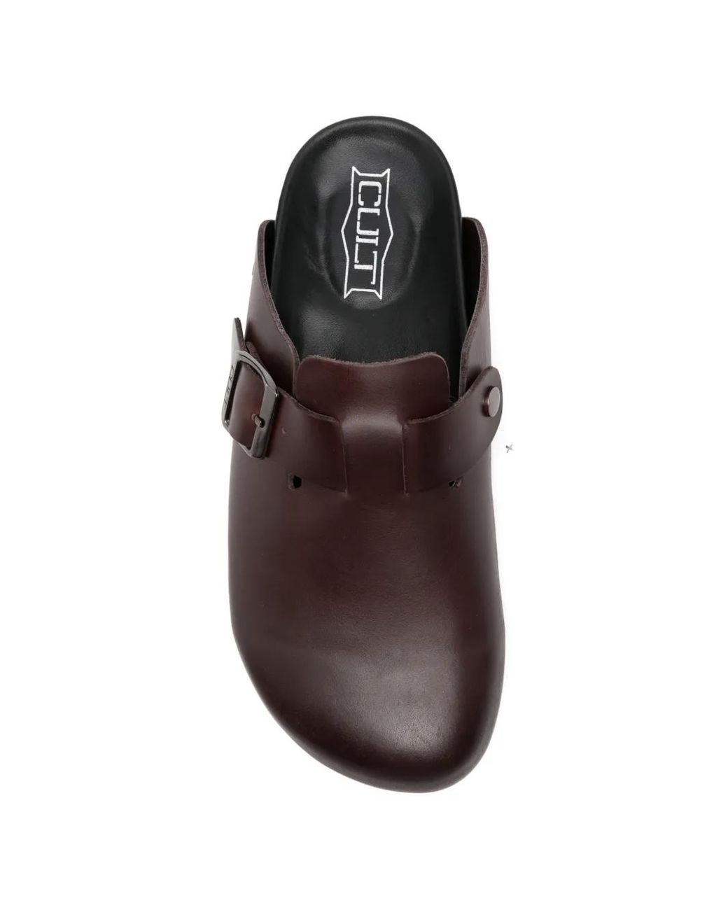 Cult Brown Scorpion 4783 Buckle-Strap Leather Mules for men