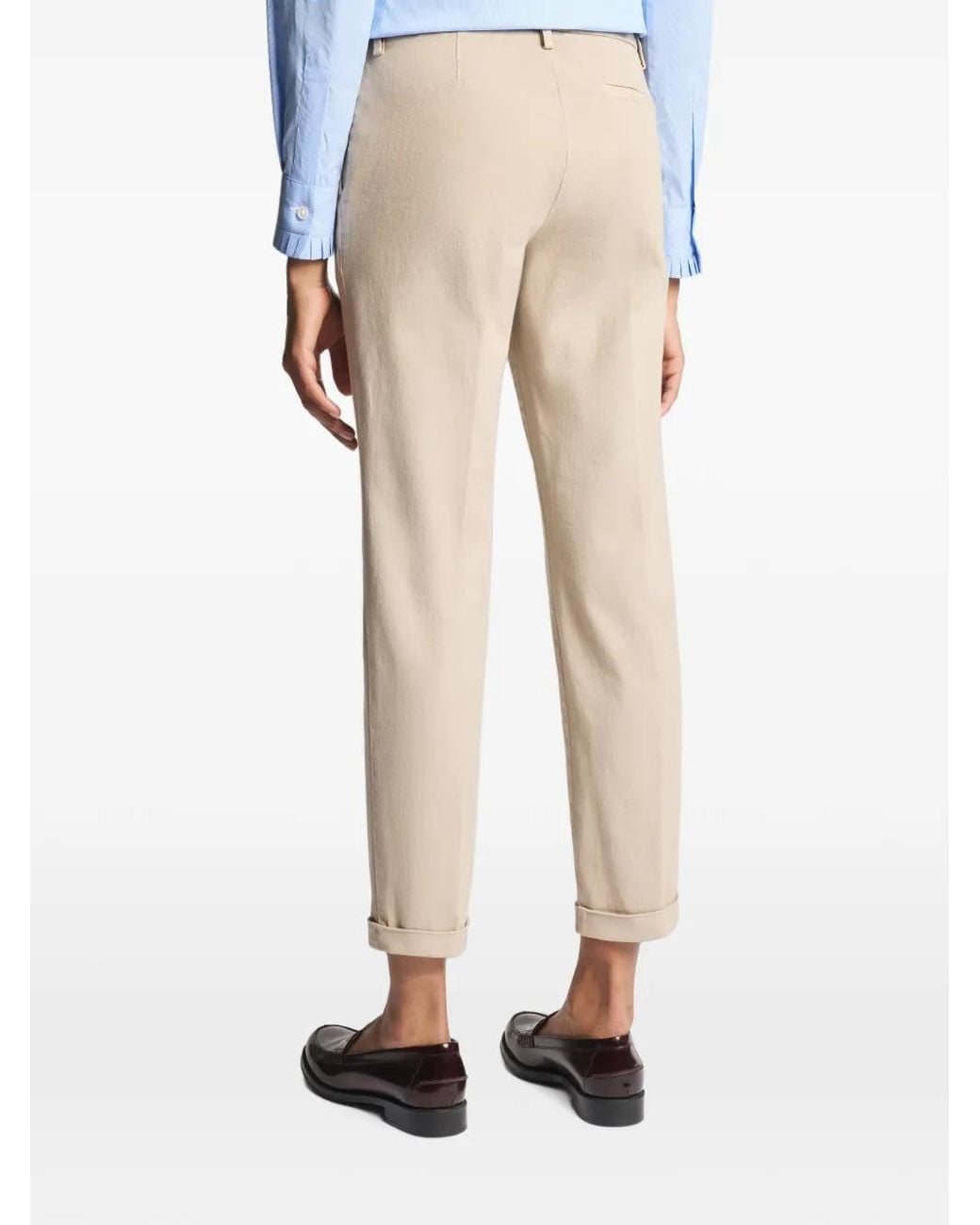 Pantaloni Con Risvolto di Fay in Natural