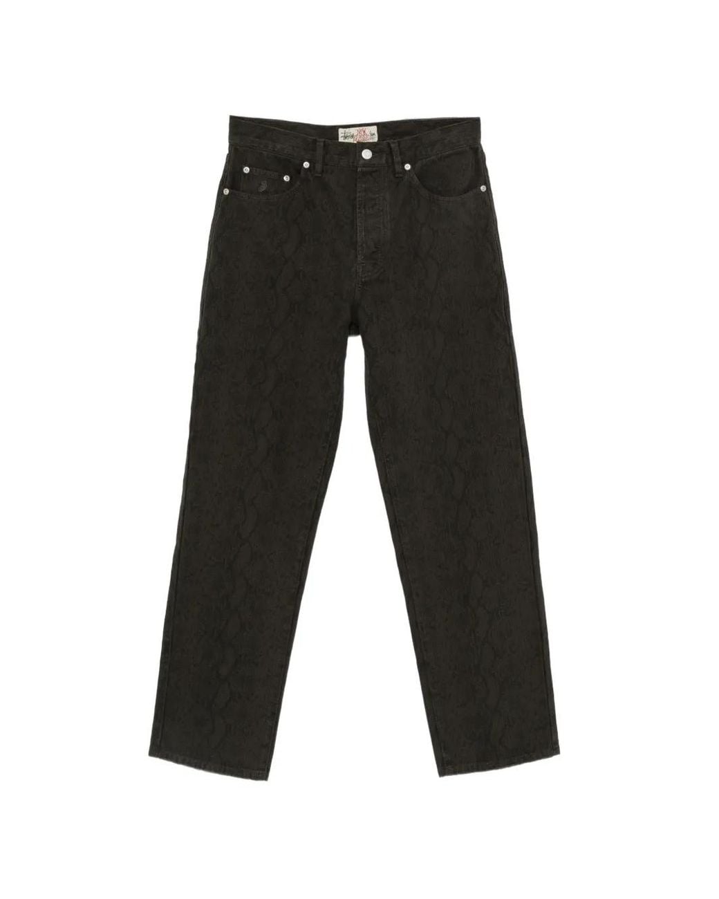 Stussy Black Belt-Loop Pocket Jeans for men