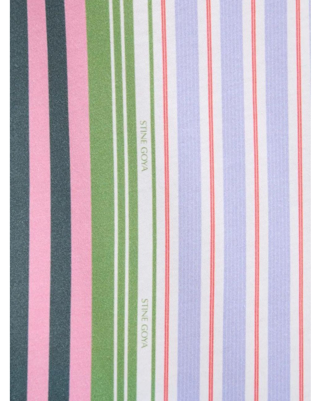 Stine Goya White Striped Cotton T-Shirt