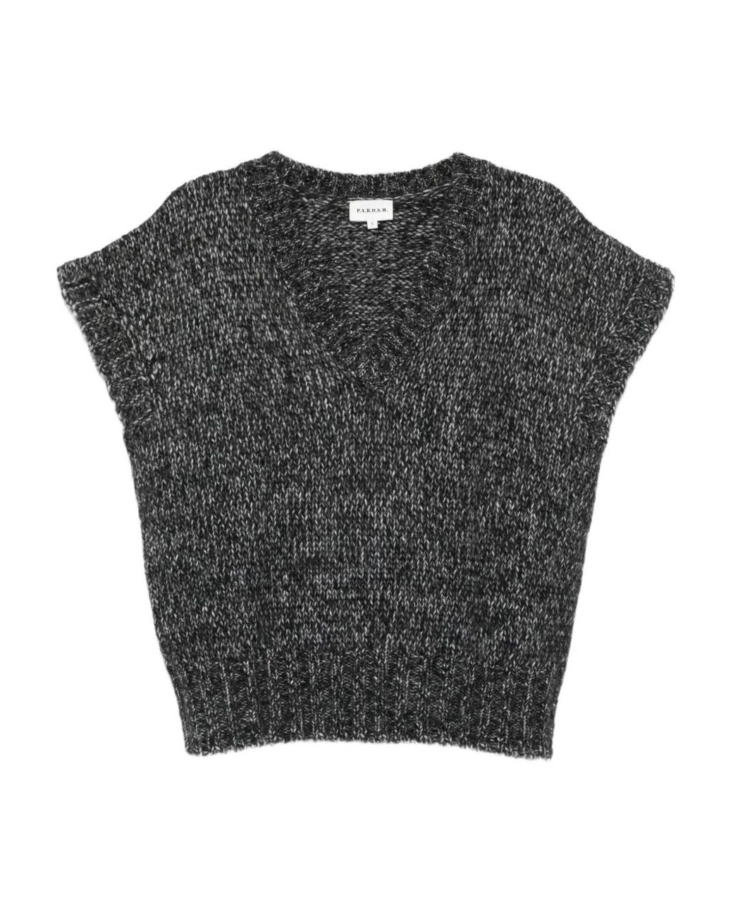 P.A.R.O.S.H. Black V-Neck Short-Sleeve Top